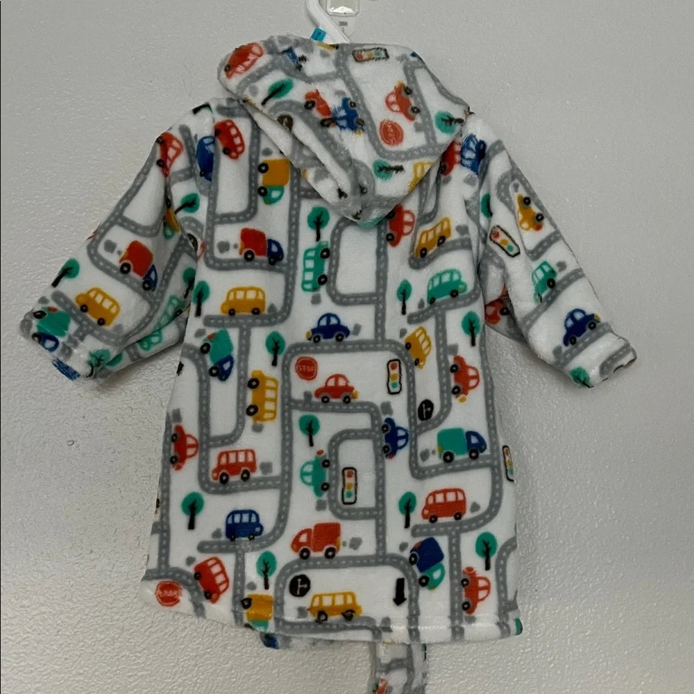NWOT Colorful Car Print Kids' Robe sz 0-9months